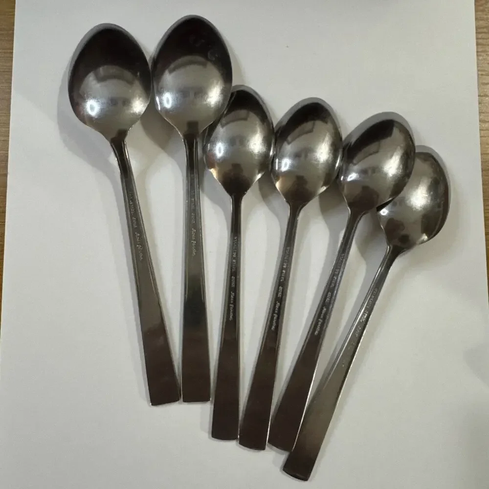 Vintage Tablespoons And Teaspoons - Rose Pattern National Stainless Flatware